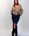 SPLIT DENIM SKIRT