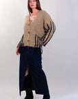 SPLIT DENIM SKIRT