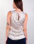 WRINKLED SATIN TANK TOP