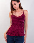 WRINKLED SATIN TOP