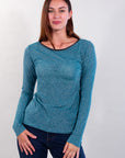 SLIM LUREX + ECO-LEATHER SWEATER