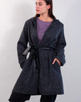 HOODED MELANGE COAT