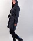 HOODED MELANGE COAT