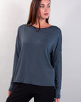 ECO-LEATHER BOW SWEATER