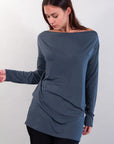 LONG SHIFFER NECK SWEATER