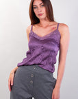 WRINKLED SATIN TOP