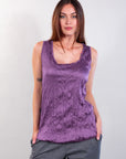 WRINKLED SATIN TANK TOP