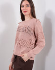 MAGLIA BUCHI + FIOCCHI***