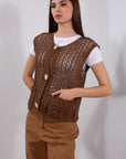 GILET TRAFORATO BOTTONI ORO