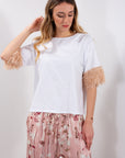MAGLIA PIUMETTE MANICHE