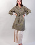 PRINTED CLOTH BELT COAT