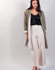 PRINTED CLOTH BELT COAT