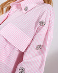 CAMICIA RIGATA + STRASS