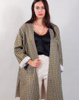 PRINTED CLOTH BELT COAT