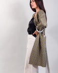 PRINTED CLOTH BELT COAT