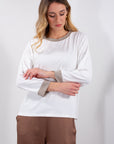 MAGLIA 3/4 BORDO LUREX