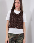 T-SHIRT CON GILET PAILLETES