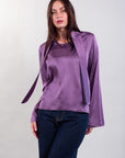 RIBBON SATIN SHIRT