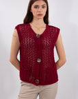 GILET TRAFORATO BOTTONI ORO