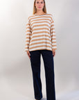 STRIPED SWEATER + RHINESTONE