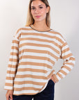 STRIPED SWEATER + RHINESTONE