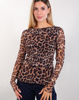 PATTERN TULLE SWEATER + ECO-LEATHER