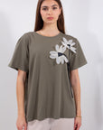 T-SHIRT FIORE APPLICATO*
