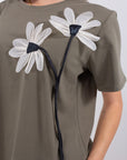 T-SHIRT FIORE APPLICATO*