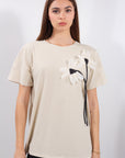 T-SHIRT FIORE APPLICATO*