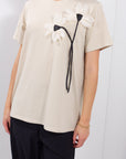 T-SHIRT FIORE APPLICATO*
