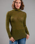 CASHMERE BLEND STRIPED TURTLENECK