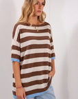 MAGLIA MANICA 3/4 RIGHE OVERSIZE