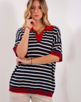 MAGLIA POLO OVERSIZE RIGHE