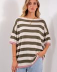 MAGLIA MANICA 3/4 RIGHE OVERSIZE