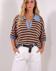 MAGLIA POLO OVERSIZE RIGHE
