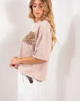 T-SHIRT COTONE TASCA PAILLETTES