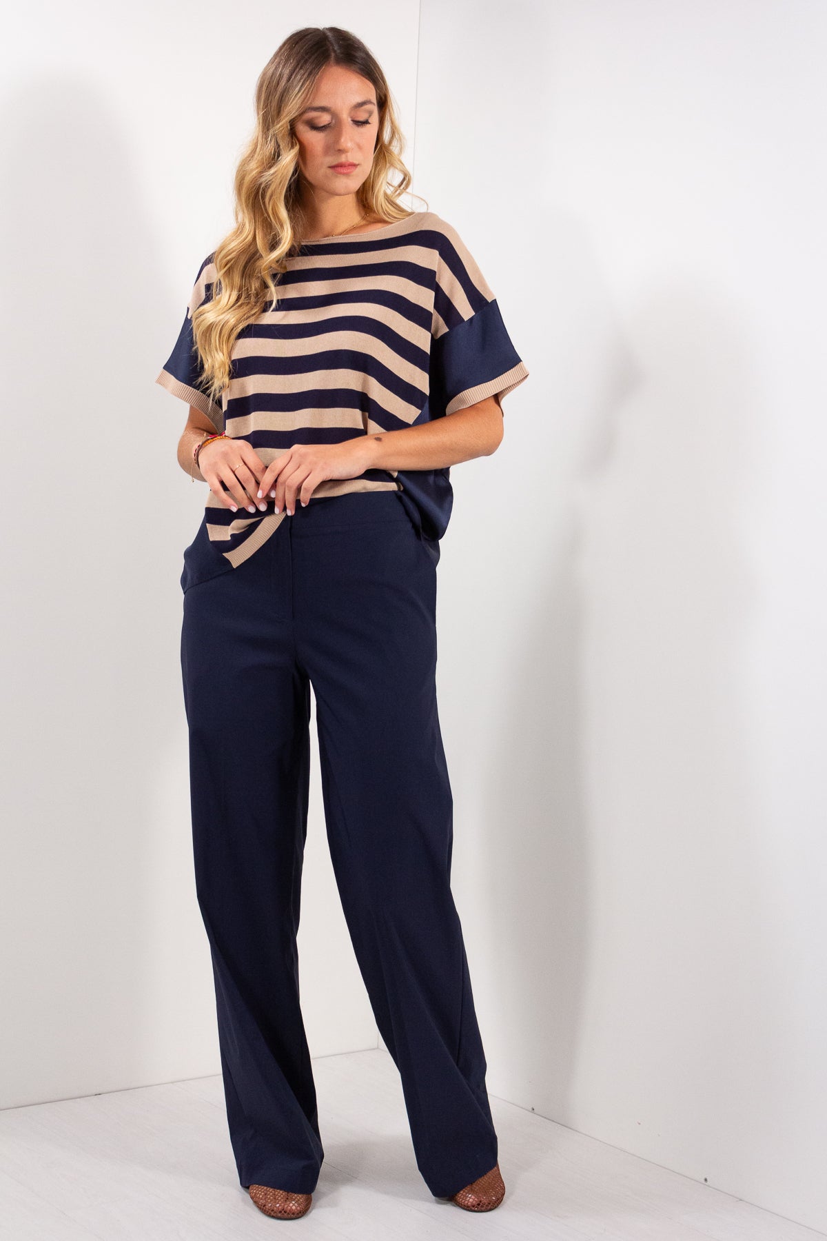 PANTALONE BENGALINA PALAZZO+BOTTONE