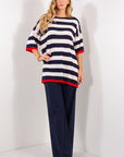 MAGLIA MANICA 3/4 RIGHE OVERSIZE