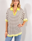 MAGLIA POLO OVERSIZE RIGHE