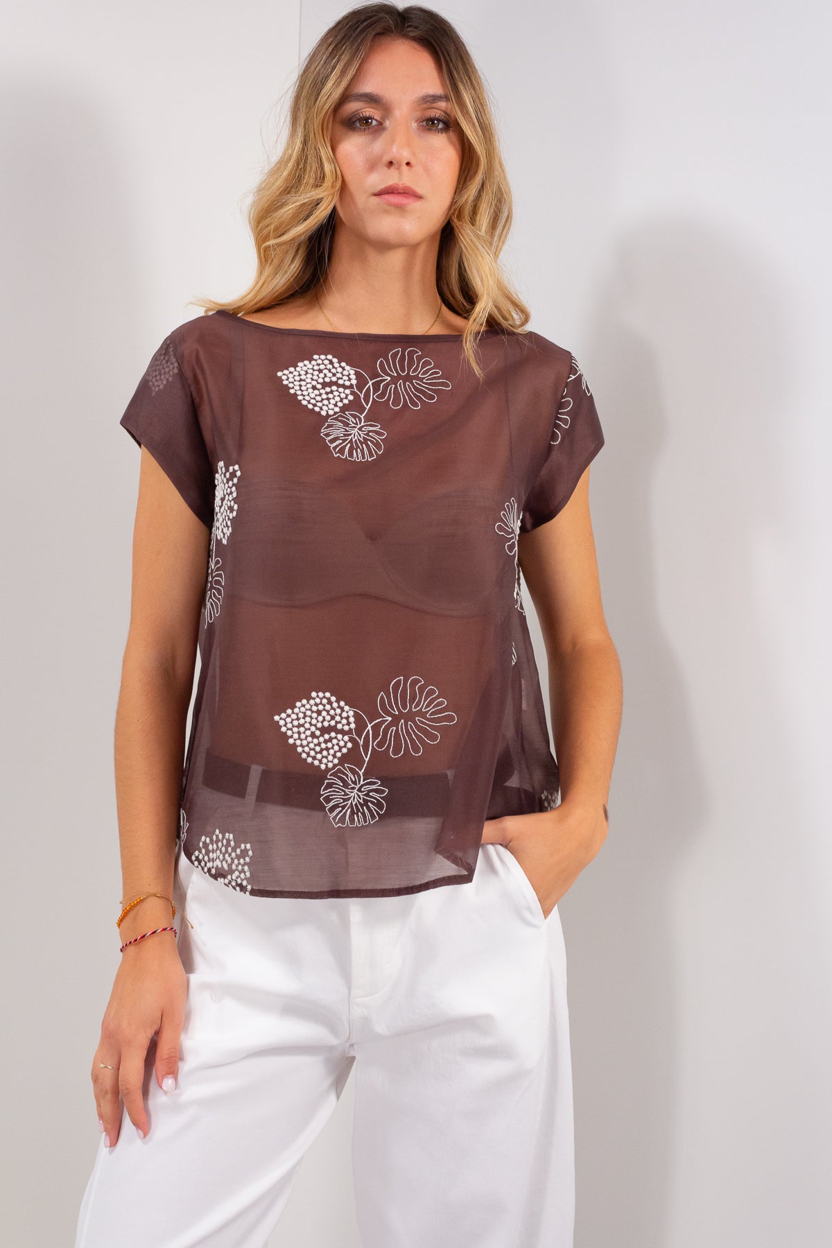 BLUSA LYOCELL RICAMATA