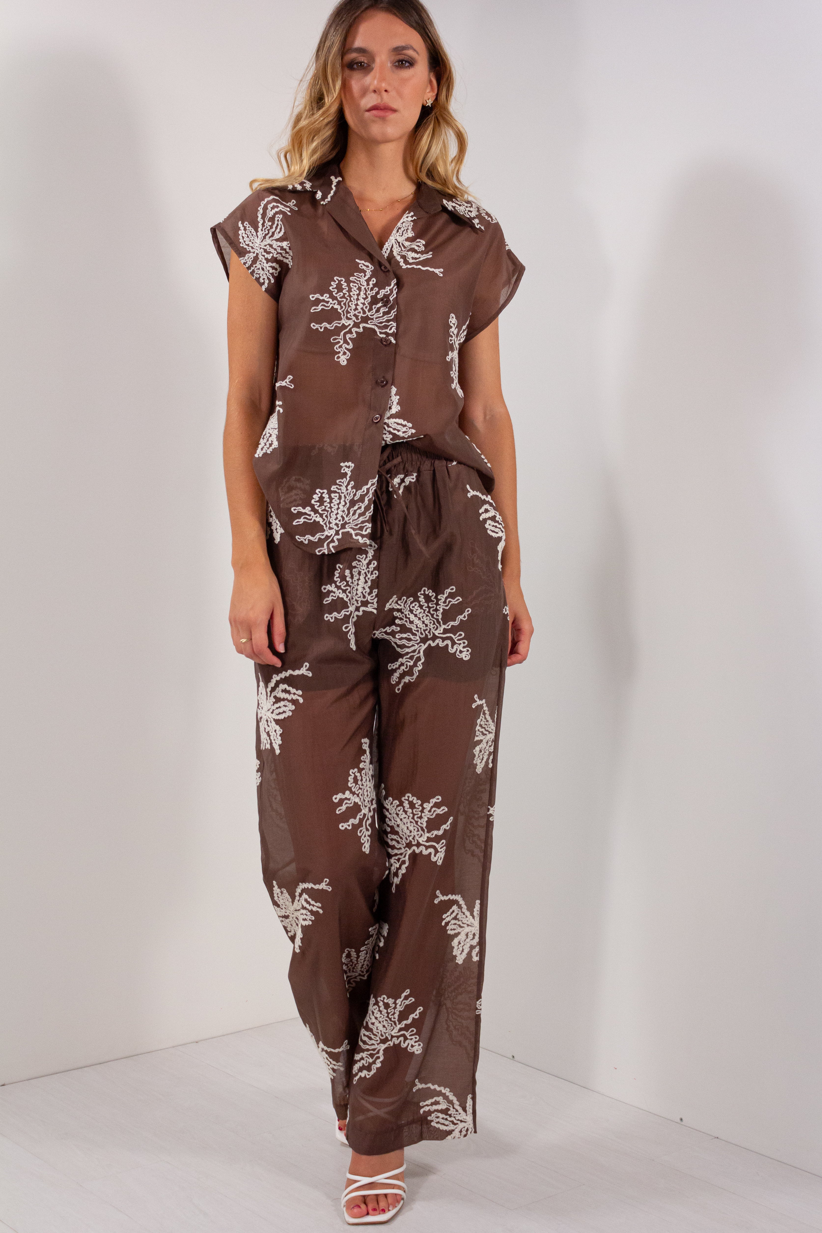CAMICIA LYOCELL RICAMO GRANDE