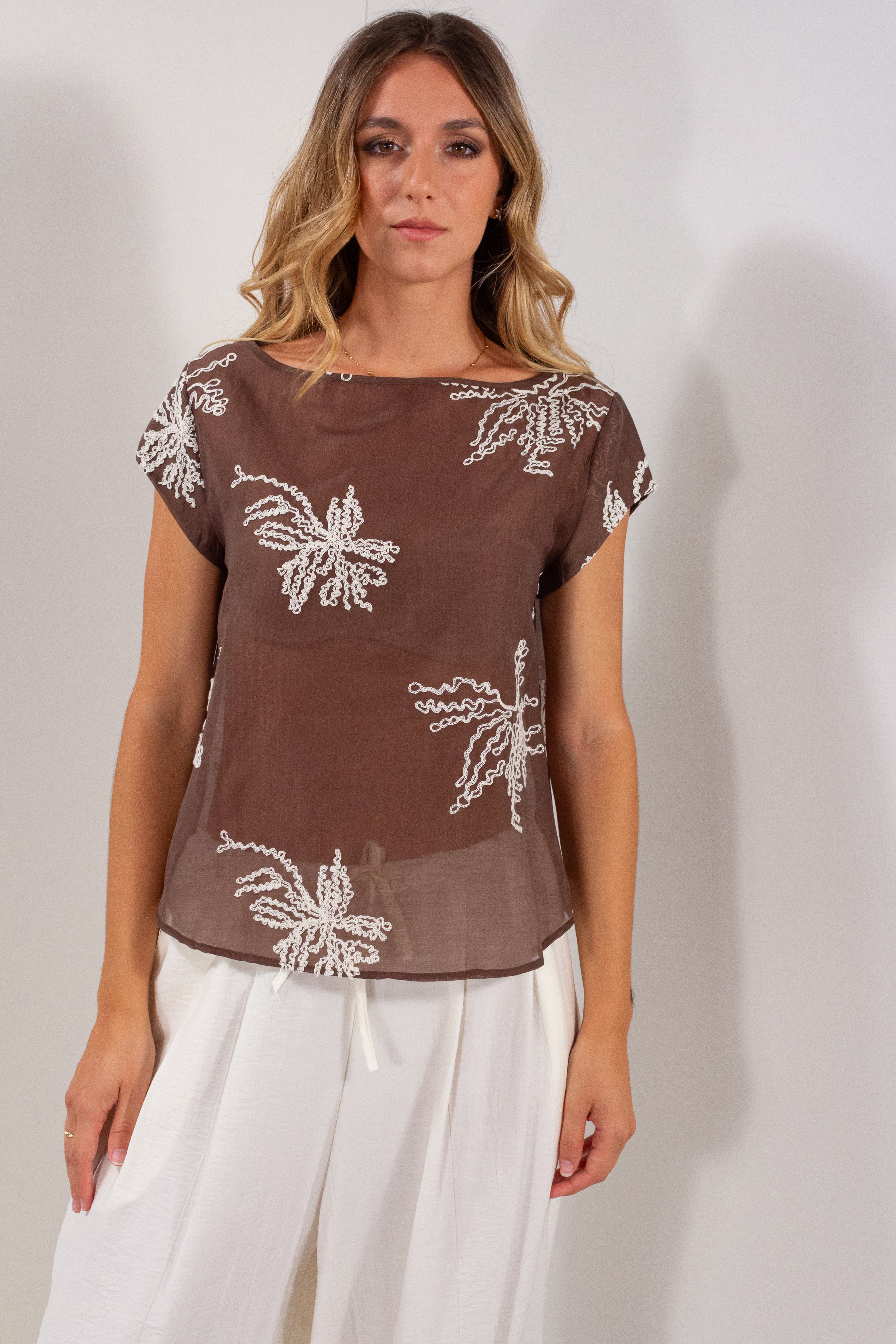 BLUSA LYOCELL RICAMO GRANDE
