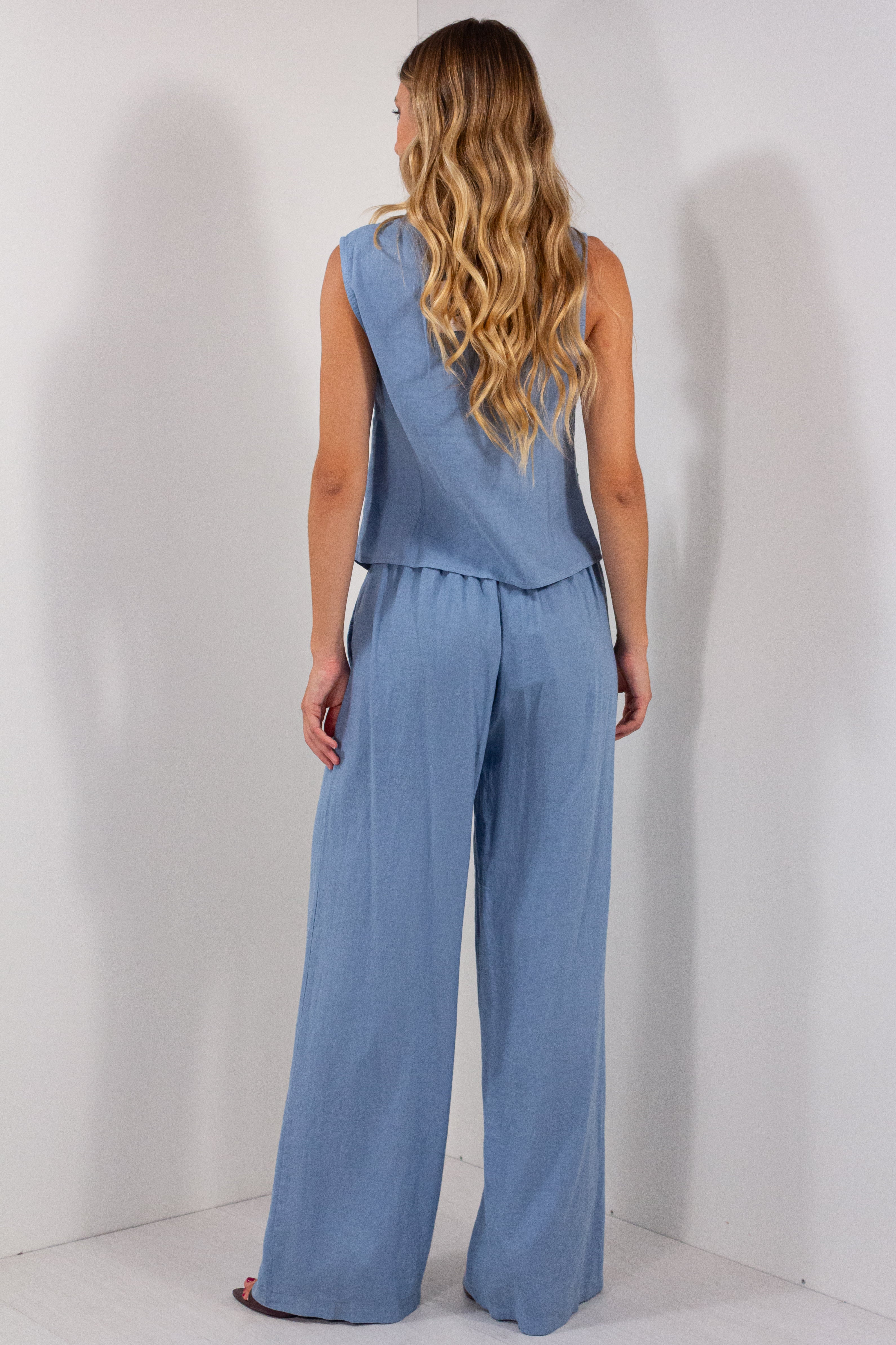 PANTALONE PALAZZO LINO
