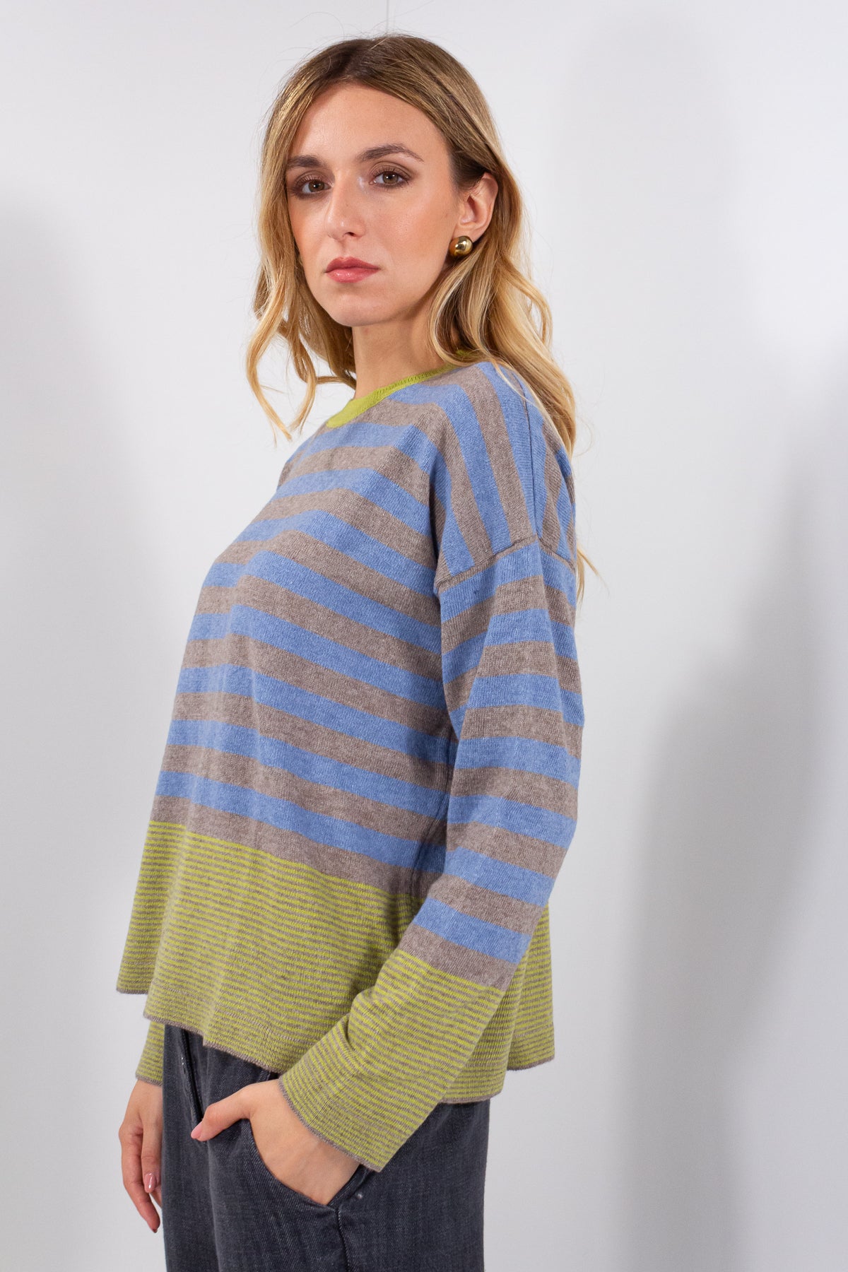 MAGLIA BICOLOR RIGHINE