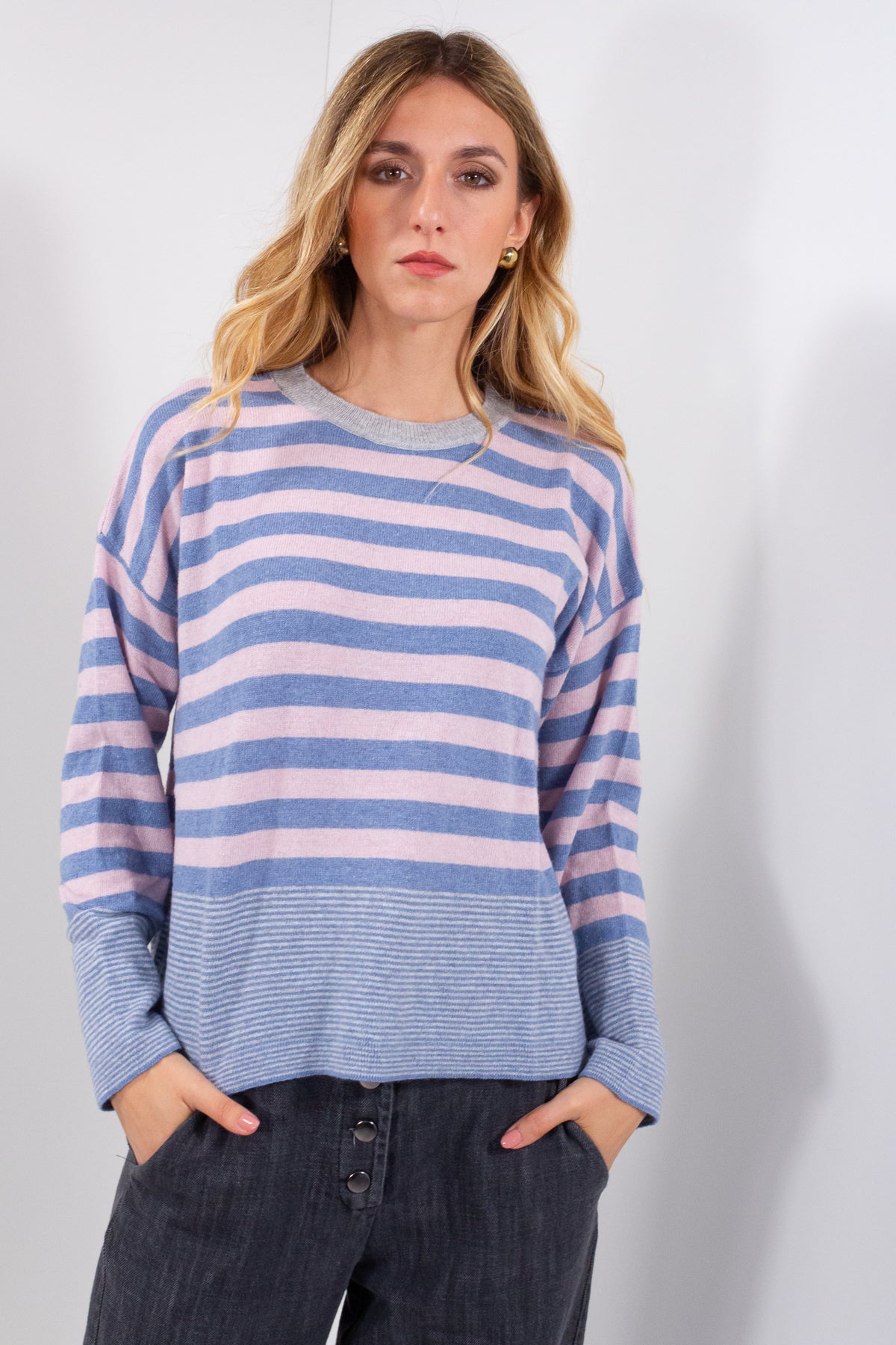MAGLIA BICOLOR RIGHINE