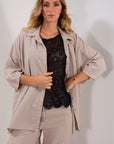 CAMICIONE MANICA KIMONO LINO
