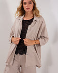 CAMICIONE MANICA KIMONO LINO