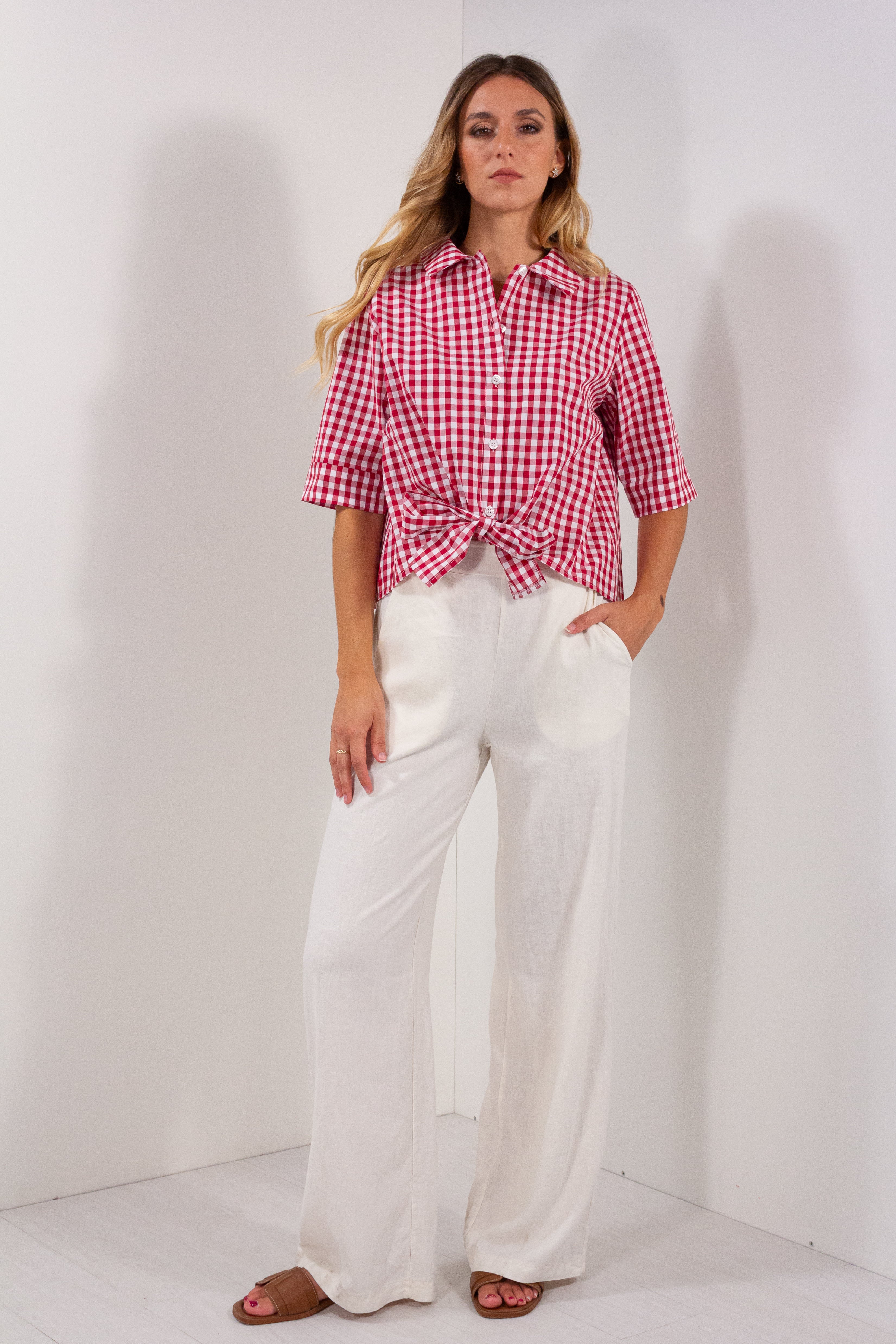 PANTALONE PALAZZO LINO