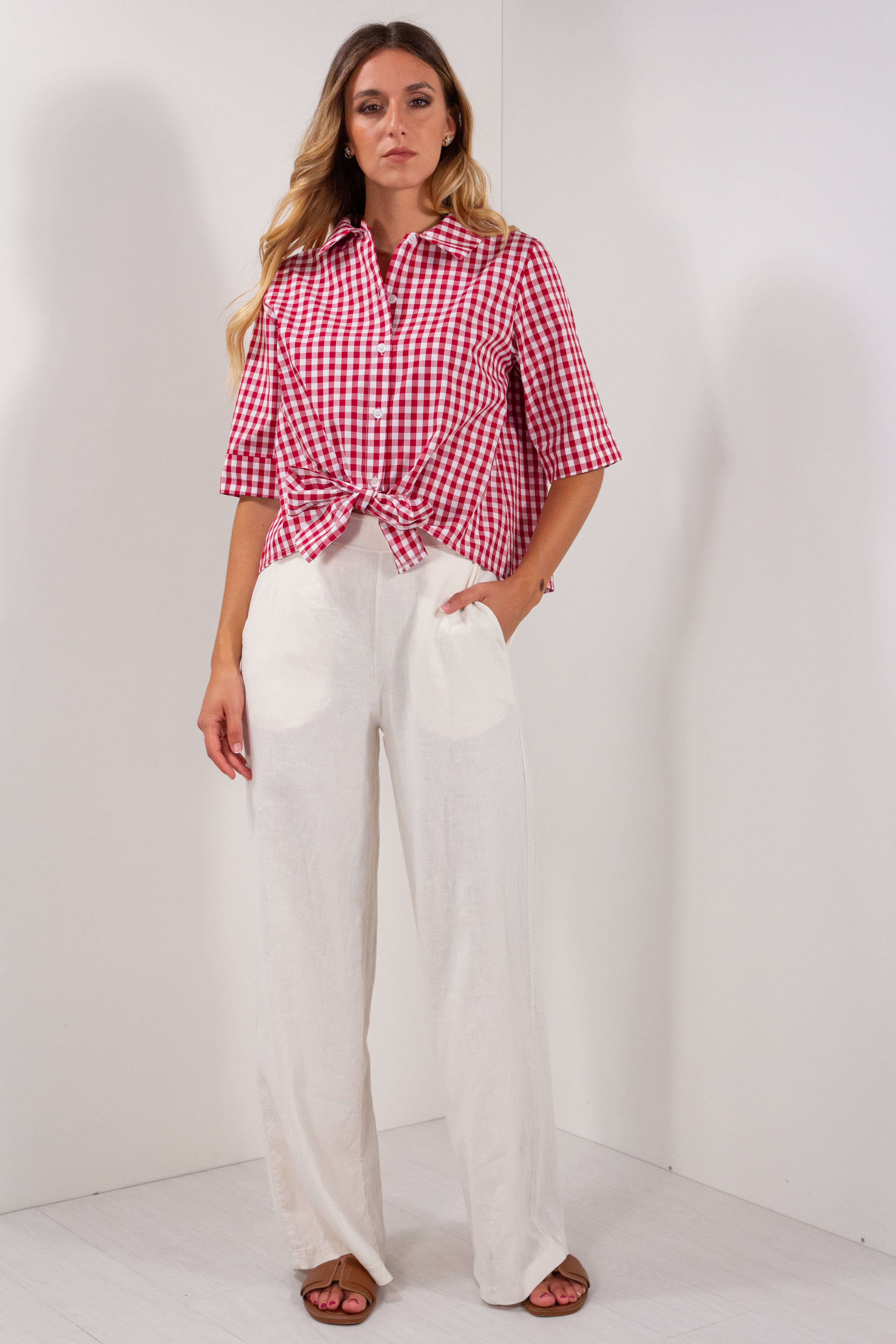 PANTALONE PALAZZO LINO