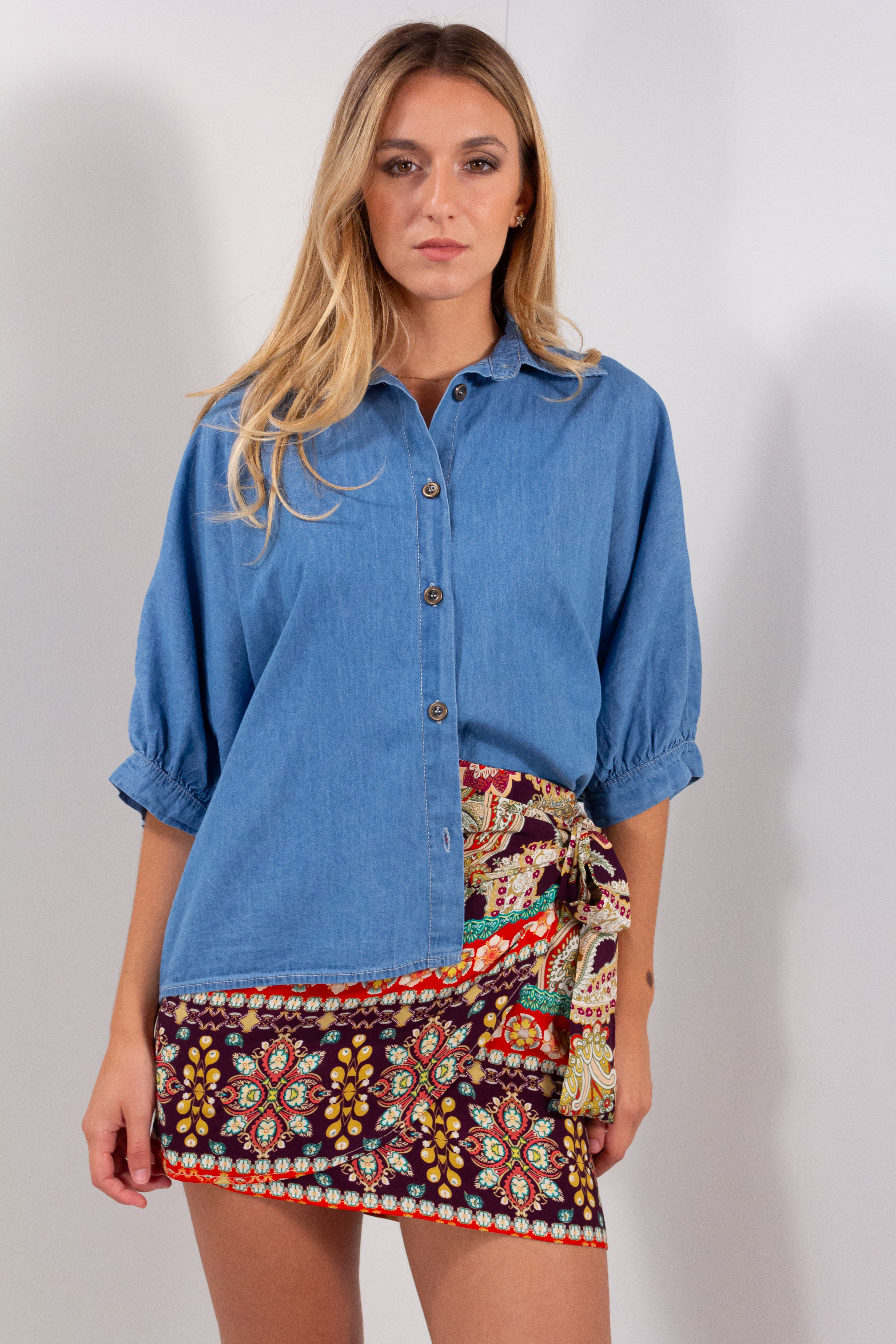 CAMICIA MANICA GOMITO CHAMBRIE